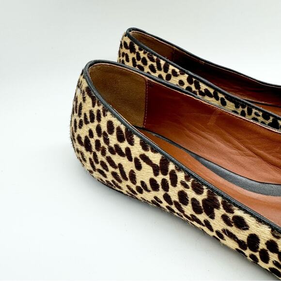 Rebecca Minkoff Ira Studded Calf Hair Pointed Toe Flats Cheetah Print Sz 9 Glam - Picture 3 of 14